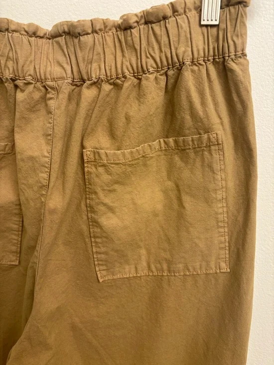 J.Crew NWT Linen Blend Wide Leg Crop Pants Tan Drawstring Elastic Waist M - Picture 6 of 15